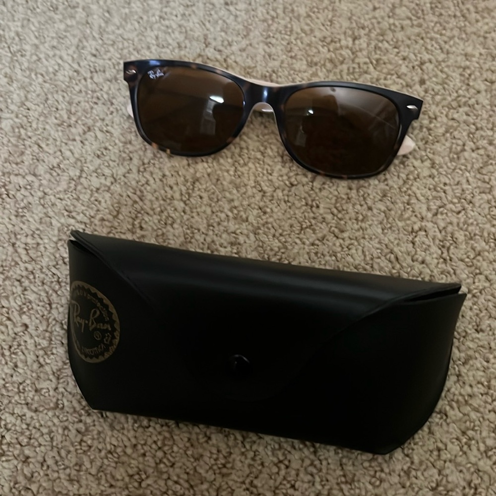 RayBan sunglasses with case. Tortoise.
